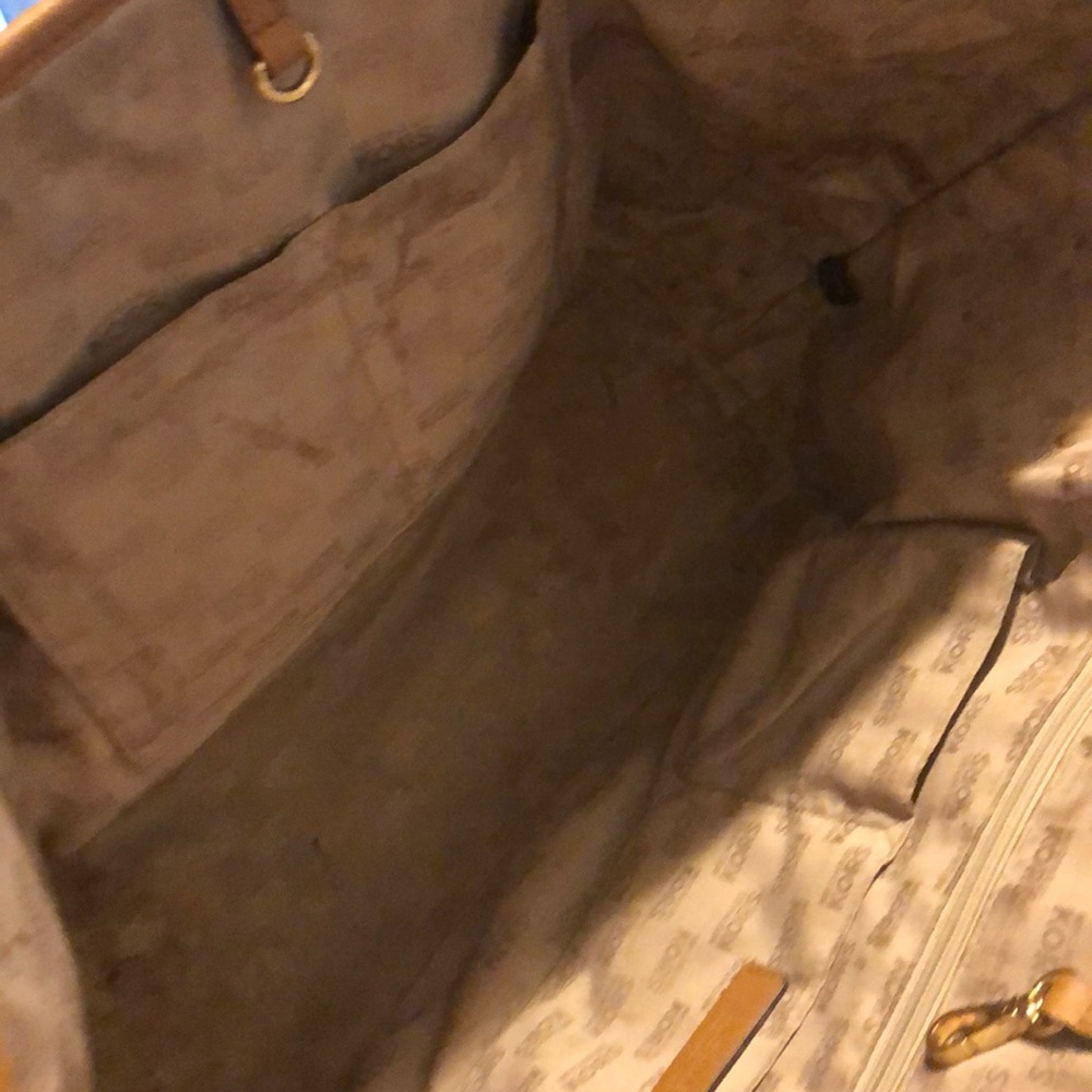 Brown and gold purse